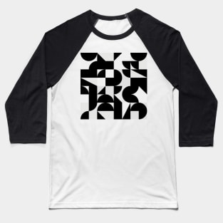 Modern Geometry / Minimal, Black, White, Grey Baseball T-Shirt